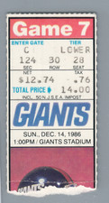 Neil Lomax sacked 9X Joe Morris 179 yrds 3 TD Ticket Stub 12-4 1986 Giants Cards