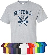 Personalized "Softball Dad" T-Shirt Size S-4XL parent team father girls custom