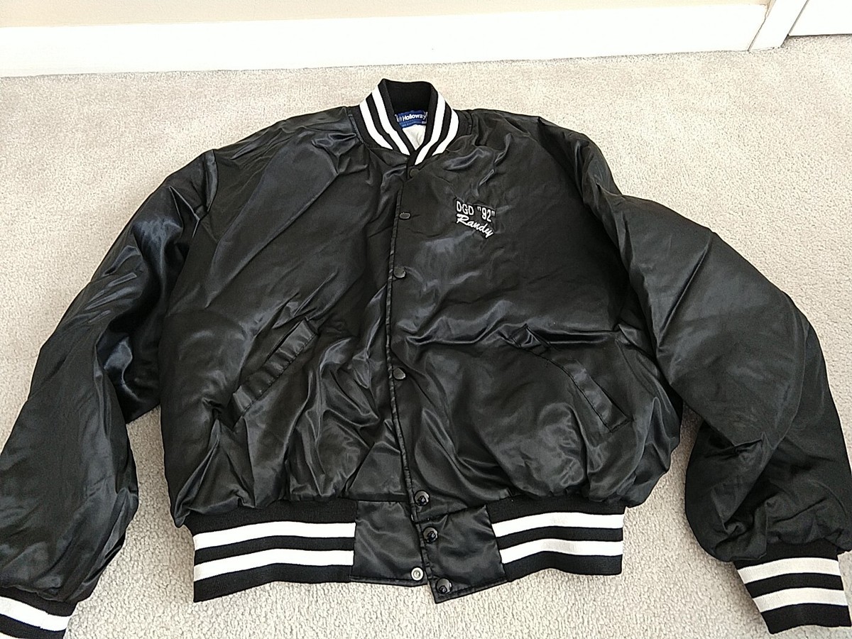 Vintage Holloway Varsity Jacket Black White Stripe Vanguard 