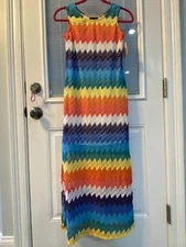NEW Girls 16 XL Crochet Maxi Dress Amy's Closet Chevron Colorful Sleeveless NWT