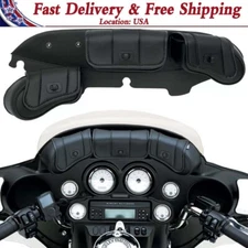 Windshield- Batwing Fairing Storage Pouch Bags 3-Pocket For Harley Touring Glide