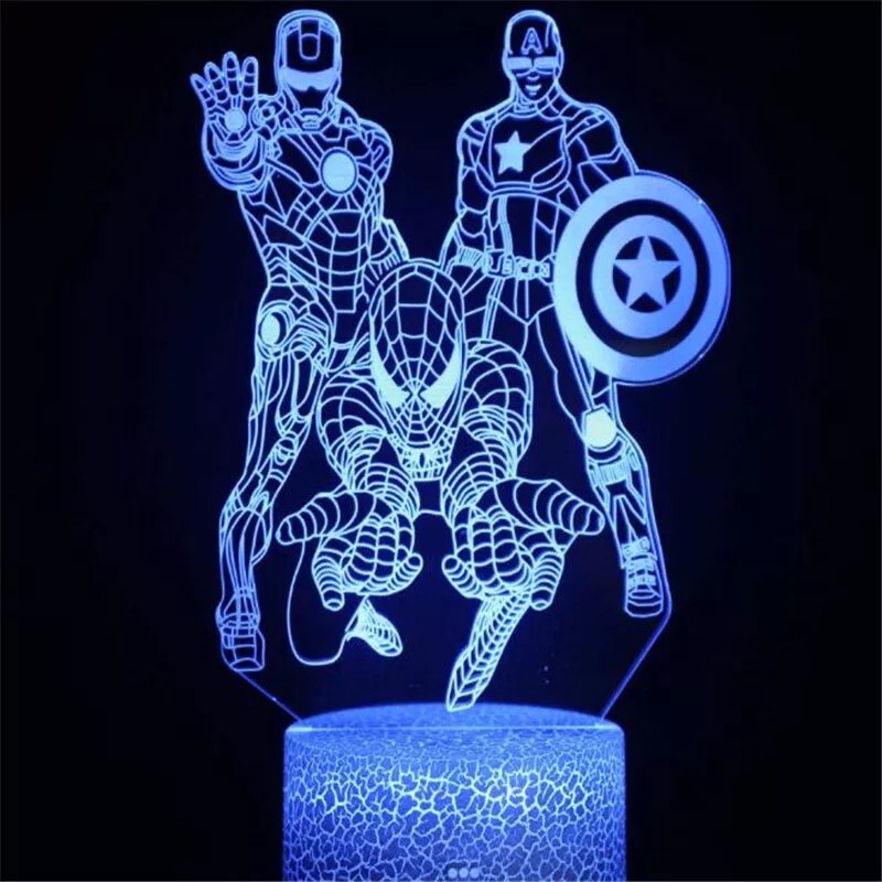 Lampe de chevet Iron Man Avengers LED idée cadeau originale pour anniversaire enfant