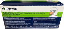 *35-Piece* Halyard FluidShield 3 Duckbill Filter Surgical Face Mask Orange 46727