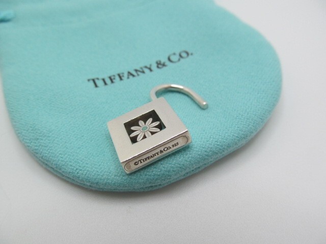 Authentic Tiffany & Co Blue Enamel Daisy Flower Functional Lock