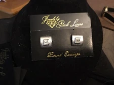 PARK LANE Vintage Brushed Silver Tone Pierced Earrings