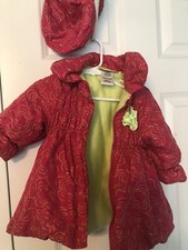 Penelope Mack Toddler Girls Rasberry Jacket W/Hat. Size 18mos Pre owned