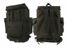 ROTHCO 2305 BLACK EUROPEAN STYLE RUCKSACKS H.W. COTTON CANVAS 20 X 13 X 71/2