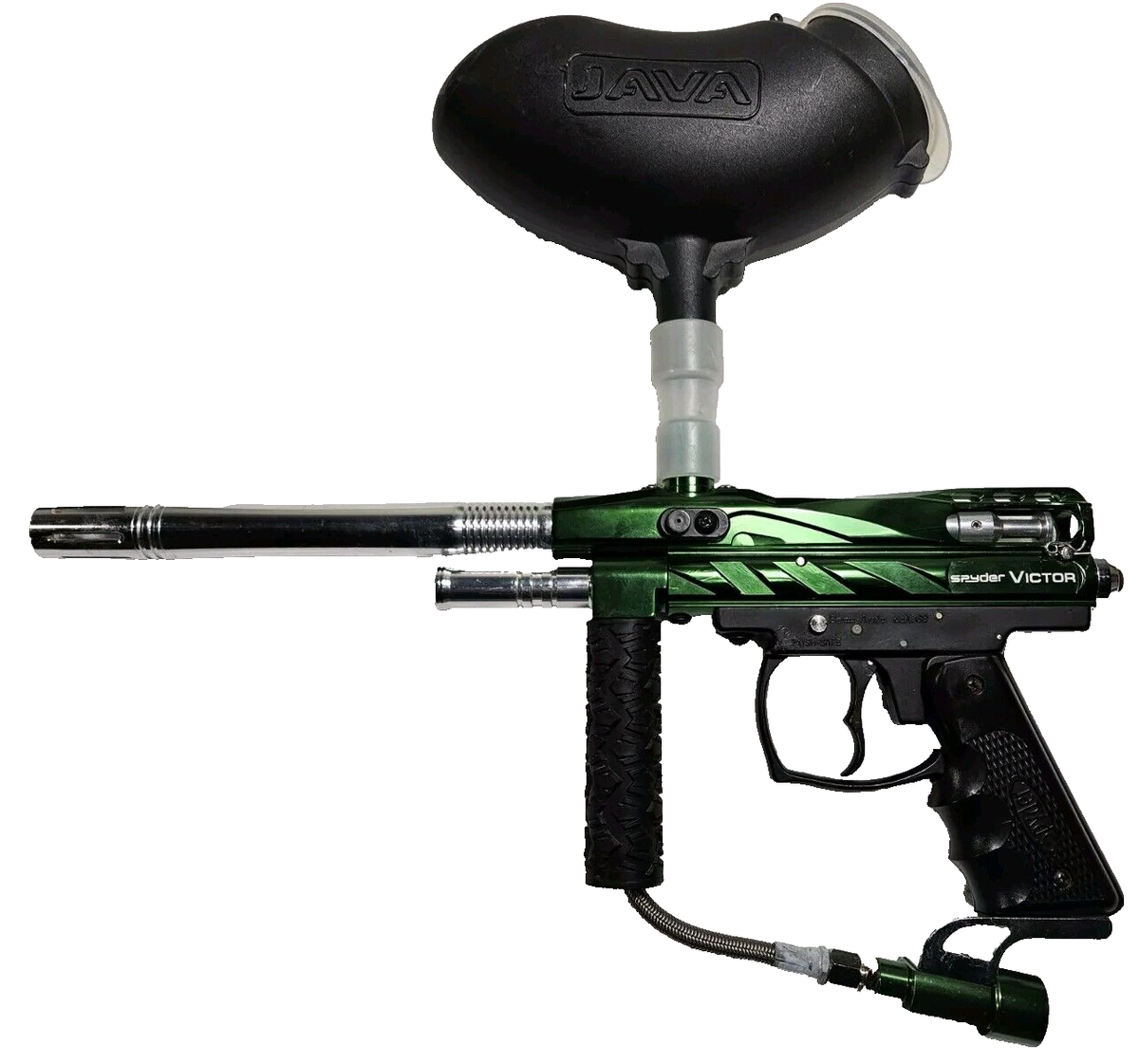 Spyder Green Victor Paintball Gun Ported Barrel 2 Finger Grip