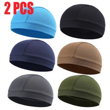 2 Pack Men Motorcycle Helmet Liner Skull Cap Du Rag Head Wrap Do Doo Bandana Hat