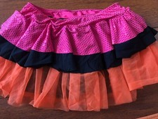 girls WEISSMAN DANCE SKIRT skort shorts PINK BLACK ORANGE large child LC tulle