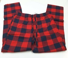 J. Crew Men's Mercantile Flannel Lounge Pajama Pants Red Navy Buffalo Check