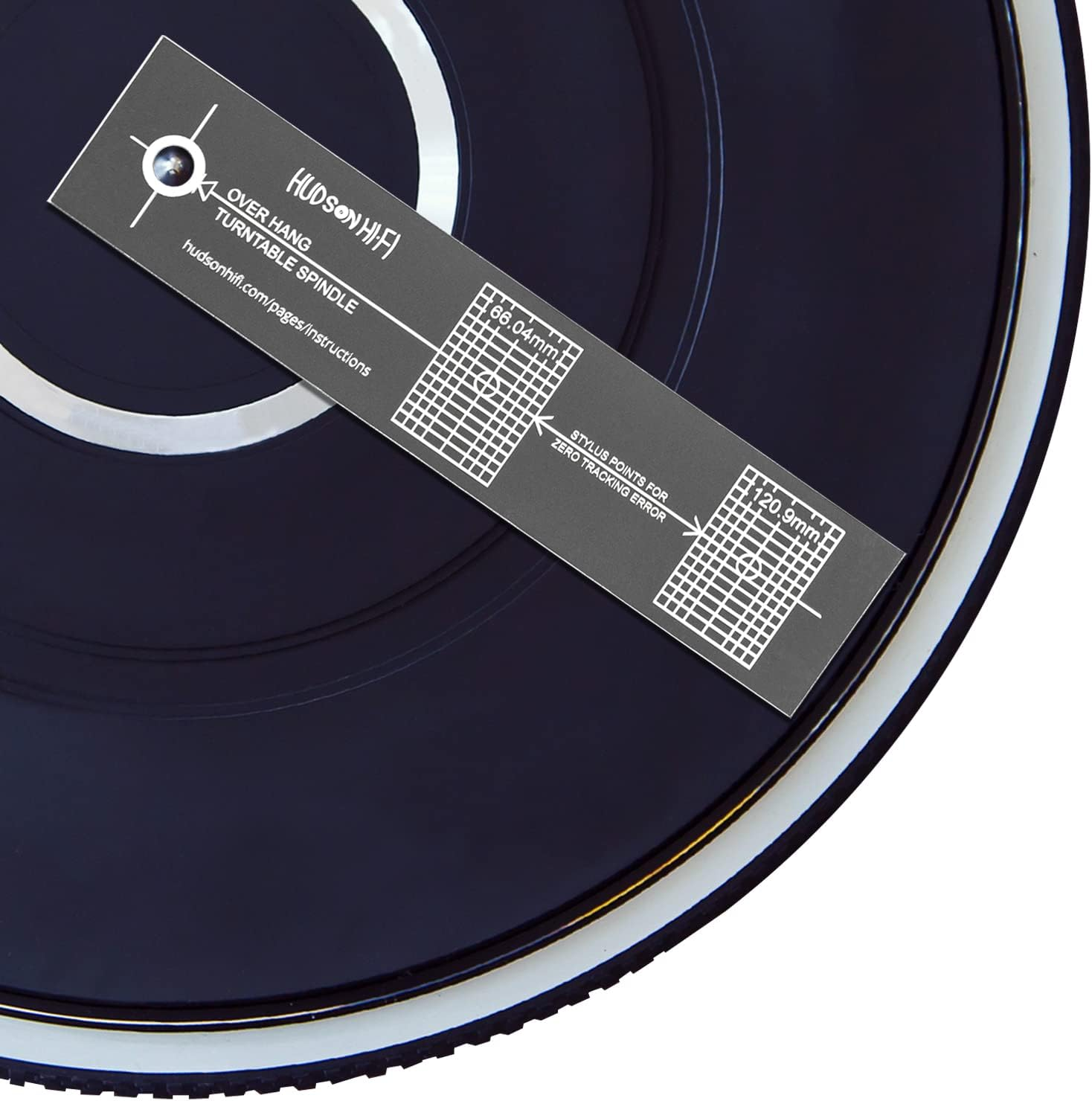 Turntable Stylus Alignment Protractor Tool with Mirror for LP Phonograph Cartridge Setup  -image