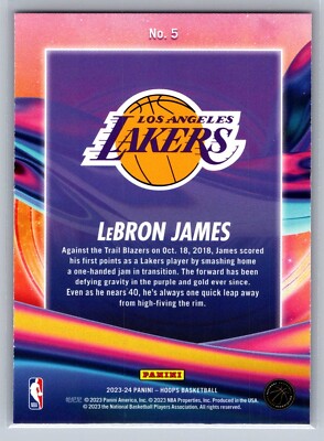 2023-2024 panini hoops basketball lebron james anti gravity #5 | eBay