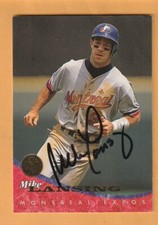 Mike Lansing Montreal Expos Auto Signed 1994 Leaf Wichita State Shockers