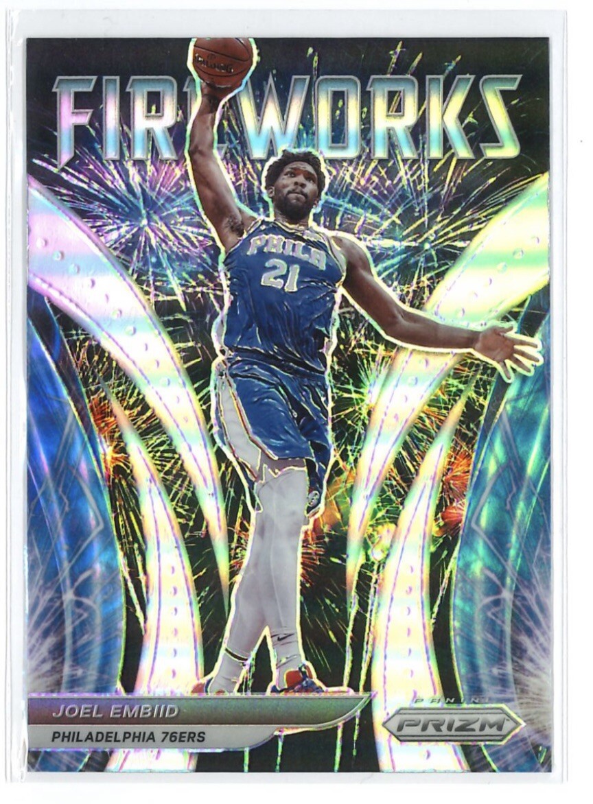 2021-22 Panini Prizm Fireworks Prizms Silver #13 Joel Embiid
