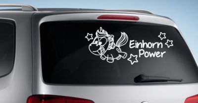 AUFKLEBER Auto Tattoo Car Style Einhorn Trend Sticker Unicorn Power Pups  73