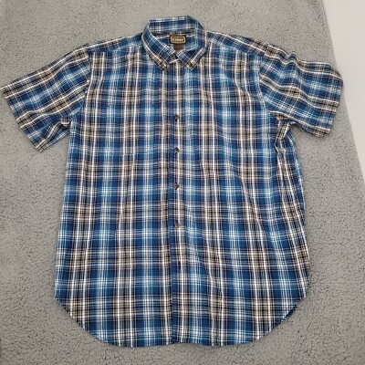 Schmidt Workwear Mens Shirt Large Multicolor Plaid Short Sleeve Button Front