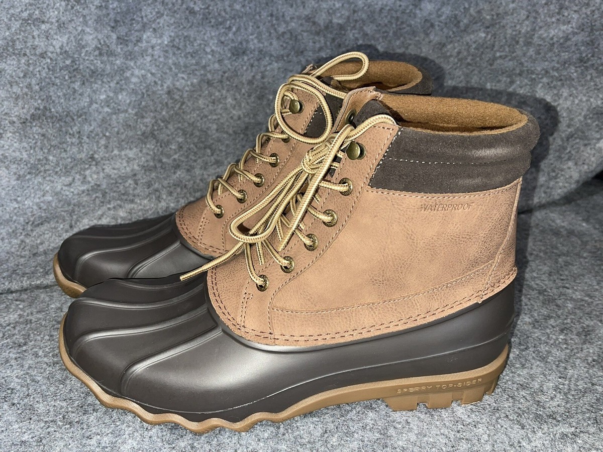 Sperry Mens Duck Boots Brewster Waterproof Tan Brown Workwear | eBay UK