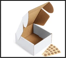 4X4X2" Corrugated Box Mailers 50 Pack White Cardboard Small Shipping Boxes