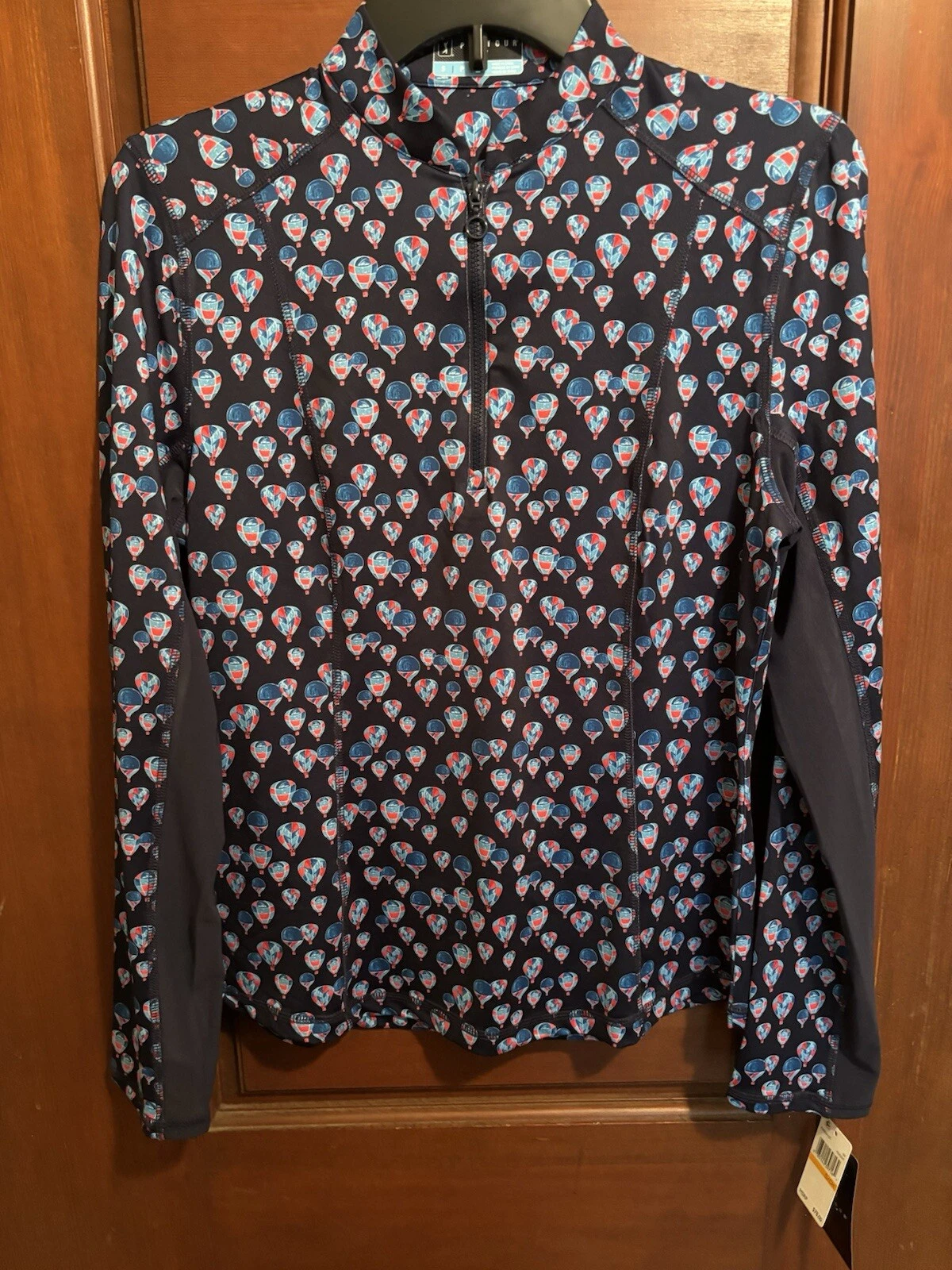 NWT PGA TOUR Women's S Top Sun Protection Hot Air Balloons Quarter Zip