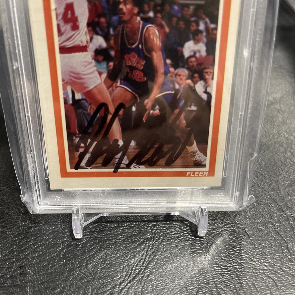 Fleer #31 1989 John “Hot Rod” Williams PSA 8/Autógrafo 9 Pop 1 Cleveland Cavs Foto 3 de 3