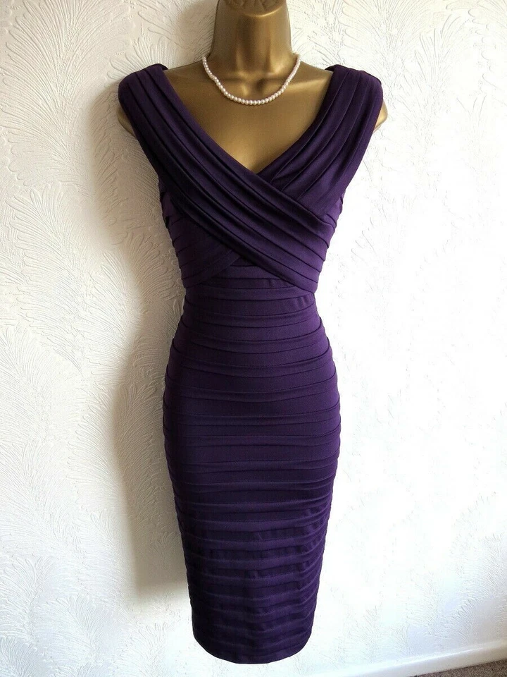 Phase Eight Womens Dress UK 14 EU 42 US 10 Evening Wedding Holiday Party Pleat - Image 3 of 4