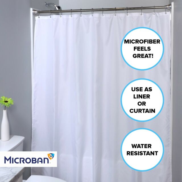 Slipx Solutions Soft Microfiber Fabric, Fabric Shower Curtain Liner