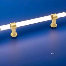 Goldenwarm Acrylic Cabinet Pull Kitchen Drawer Pulls Brushed Brass 10 Pieces