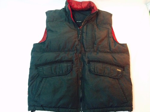Vintage Mens Levis Vest Reversible Vest with Hood Puffer Vest Red Label Size L - 第 1/1 張圖片