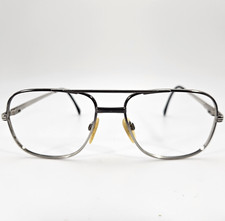 ADENSCO Vintage Aviator Eyeglass Frames 54-16-135 Gunmetal Italy Full Rim