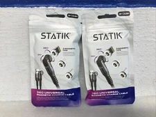 Statik 360 Universal Magnetic Charge Cable 3ft/0.9m W/ 3 Magnetic Tips Lot Of 2