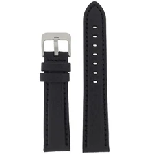 Watch Band Leather Padded Comfort Black Strap Mens 18mm - 24mm