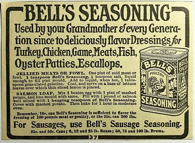 1911 Print Ad Bell's Seasoning Jellied Meats Or Foul Salmon Loaf Recipes 1900's 