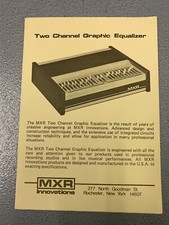 Vintage MXR Two Channel Graphic Equalizer Spec Card