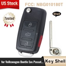 For Volkswagen Beetle Eos Jetta Passat 2012-2018 Flip Remote Key Shell Case Fob