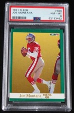 1991 Fleer Joe Montana #360 PSA 8 NM-MT San Francisco 49ers Football Card HOF