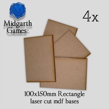 4x Rectangle 100x150mm MDF Bases Miniature Warhammer Laser Cut 40K FAST SHIPPING