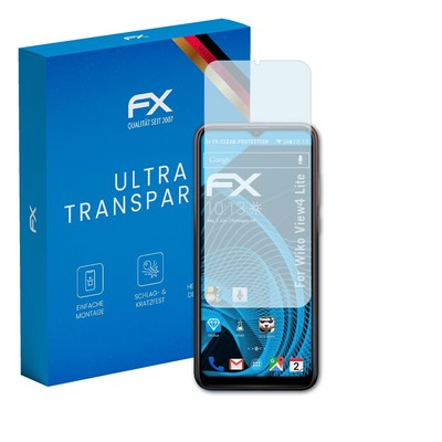atFoliX 3x Displayschutzfolie für Wiko View4 Lite Schutzfolie klar Folie