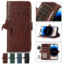 Genuine Leather Flip Wallet Card  Stand Cell Phone Case Cover for iPhone/Samsung