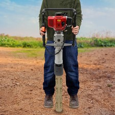 52CC 2.3HP Gas Powered T Post Driver Fence Pile Driver Pounder Toolkit w/3 Heads