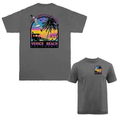 Classic Sunset Paradise Venice Beach California Republic Los Angeles  T-shirt