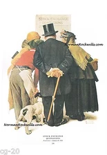 Norman Rockwell print: "NEW YORK STOCK EXCHANGE QUOTES" Dow Nasdaq market crash