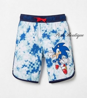 Sonic the Hedgehog Swimsuit Swim Trunks Shorts Boy's SEGA 4 5 6 7 8 10 12 NWT