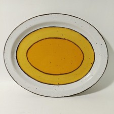 Midwinter Stonehenge SUN Pattern Yellow, Orange & Brown 12" Oval Serving Platter
