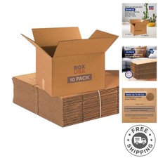 Bulk 10-Pack Medium Shipping Boxes 18x14x12 - Perfect for Packing  Moving