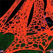 Giant 700 Sqft Glow-in-the-Dark Spider Web Halloween Decor Set with Blacklight
