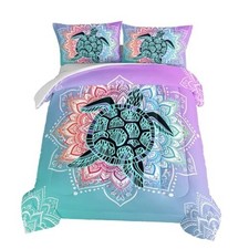Sea Turtle Bedding,Coastal Beach Themed Comforter Set Size for Full Color-a