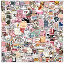 200Pcs Bookish Vinyl Stickers for Kindle Laptop Journal Book Lover DIY Gifts