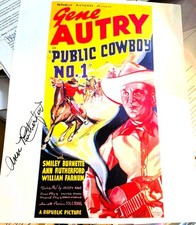 ANN RUTHERFORD signed LOBBY CARD image 11x14 Gene Autry film + Andy Hardy & GWTW