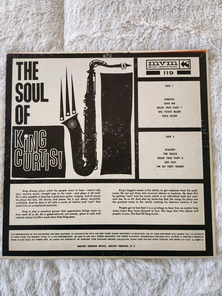 KING  CURTIS        LP      THE SOUL  OF on MVM Records  MVM 119 MINT - Image 2 of 4